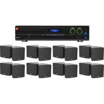 VMA2120 2-Channel Amplifier + (16) Cube 70V Black Speakers