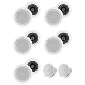 (10) HC55 5.25" 300 Watt White In-Ceiling Home Theater Speakers+JBL Subwoofers