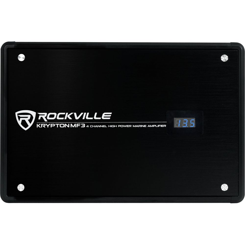 (4) RKL65MBW 6.5" Marine Wakeboard LED Speakers+Dual Black Pods+Amplifier
