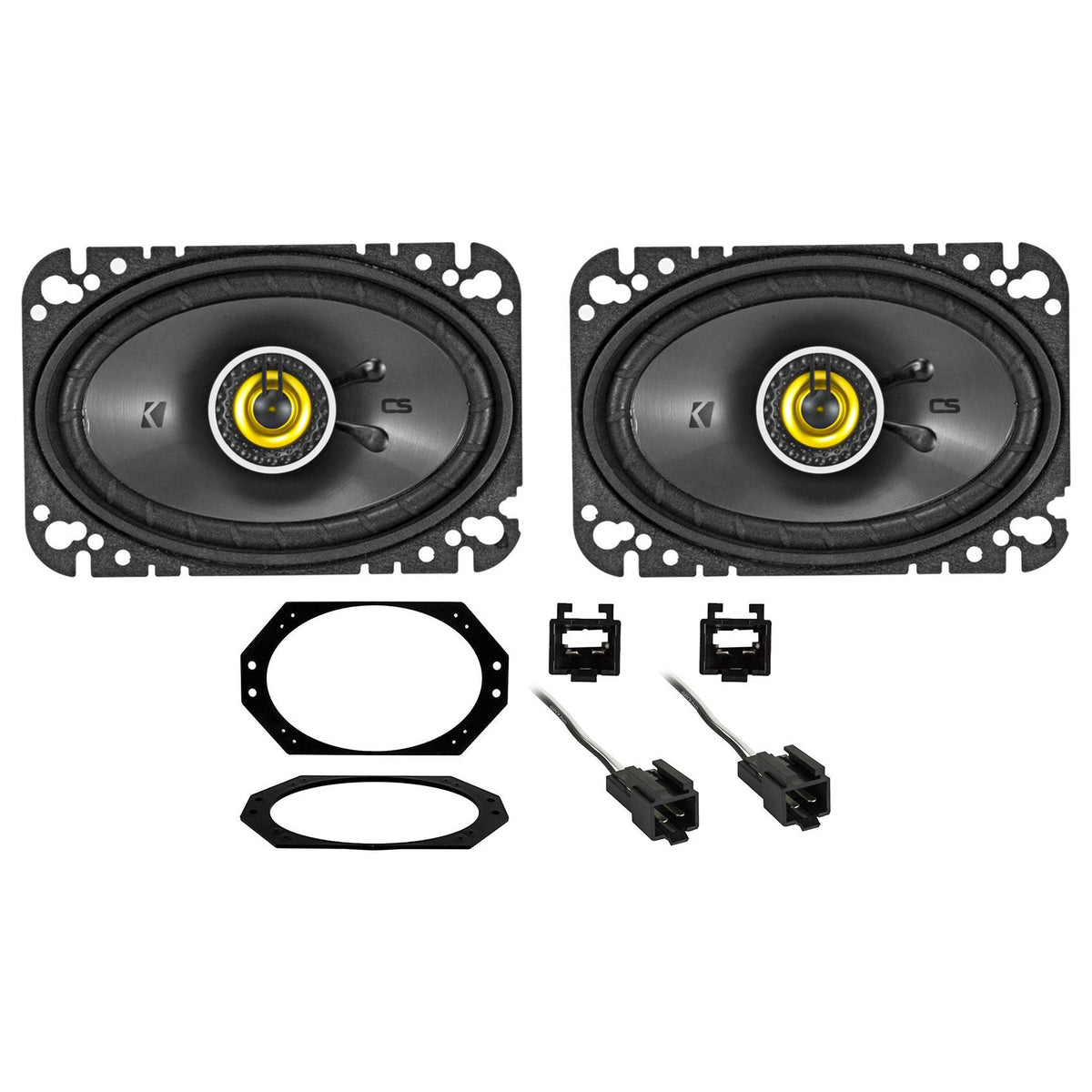 46CSC464 4x6" Front Speaker Replacement Kit For 1997-2002 Jeep Wrangler TJ