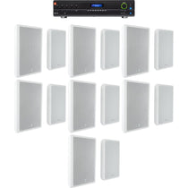 VMA1120 Commercial Amplifier + (14) RockSlim 5.25" White Wall Speakers