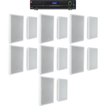 VMA1120 Commercial Amplifier + (14) RockSlim 5.25" White Wall Speakers