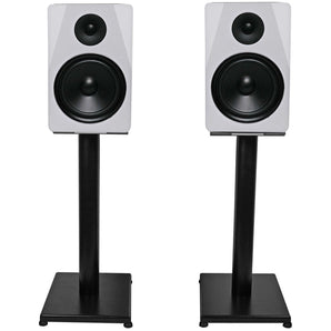 Pair Rockville APM8W 8" 500 Watt USB Studio Monitor Speakers+Black 21" Stands