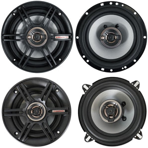 (2) Crunch CS653 6.5" 300 Watt + (2) 5.25" 250 Watt Car Audio Speakers