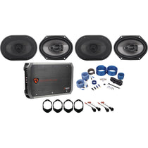 6x8" Speaker Replacement Kit+4-Ch Amp For 1999-2002 Lincoln Navigator