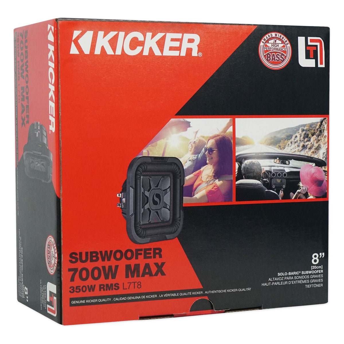 KICKER 46L7T84 8" 700w L7T Car Subwoofer Solo-Baric Sub+Mono Amplifier+Amp Kit