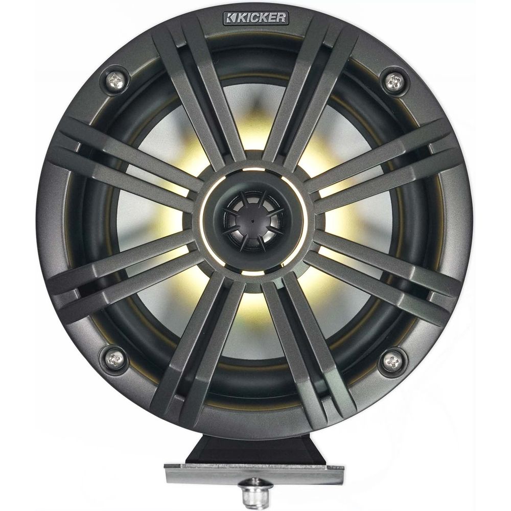 (2) KICKER 46KMFC8 300w 8" Marine LED Speakers in Surface Mount Pods 46KMFC8