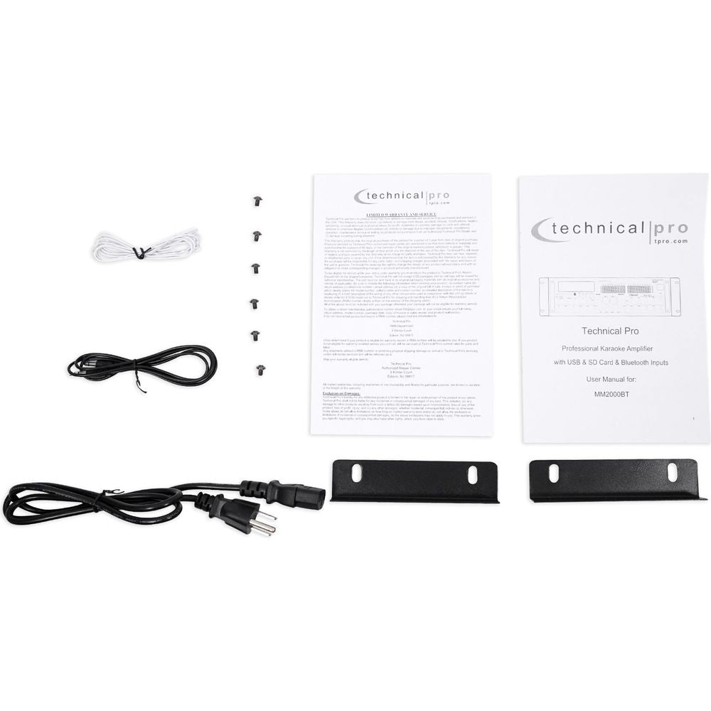 MM2000BT Bluetooth Karaoke Mixer System + (4) 6.5" Black Ceiling Speakers