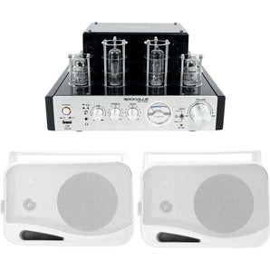 Rockville BluTube Tube Amplifier/Home Theater Bluetooth Receiver+(2) 4" Speakers