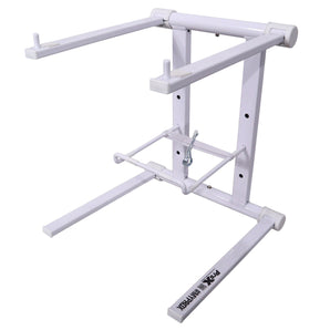 ProX T-LPS600WHITE White XO DJ Foldable Laptop Stand with Adjustable Shelf+Bag