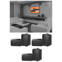 (6) HP4S-8 Black 4" Outdoor/Indoor Home Theater Swivel Speakers