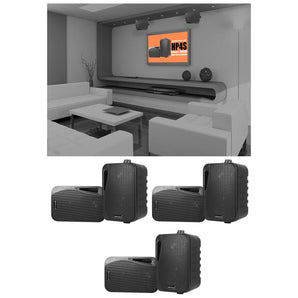 (6) Rockville HP4S-8 Black 4" Outdoor/Indoor Home Theater Swivel Speakers