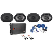 6x8" Factory Speaker Replacement Kit+4-Ch Amp For 05-06 Ford Mustang