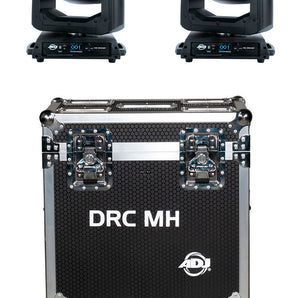 (2) American DJ VIZI CMY300 LED Wireless DMX Moving Head Beam/Spot Lights + Case