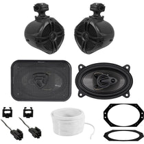 6.5" Swivel Tower Speakers+Front Speaker Upgrade For 1997-2002 JEEP WRANGLER TJ