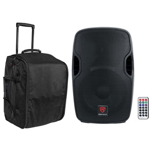 Rockville BPA12 12" Powered 600w DJ PA Speaker w/ Bluetooth+Rolling Travel Bag