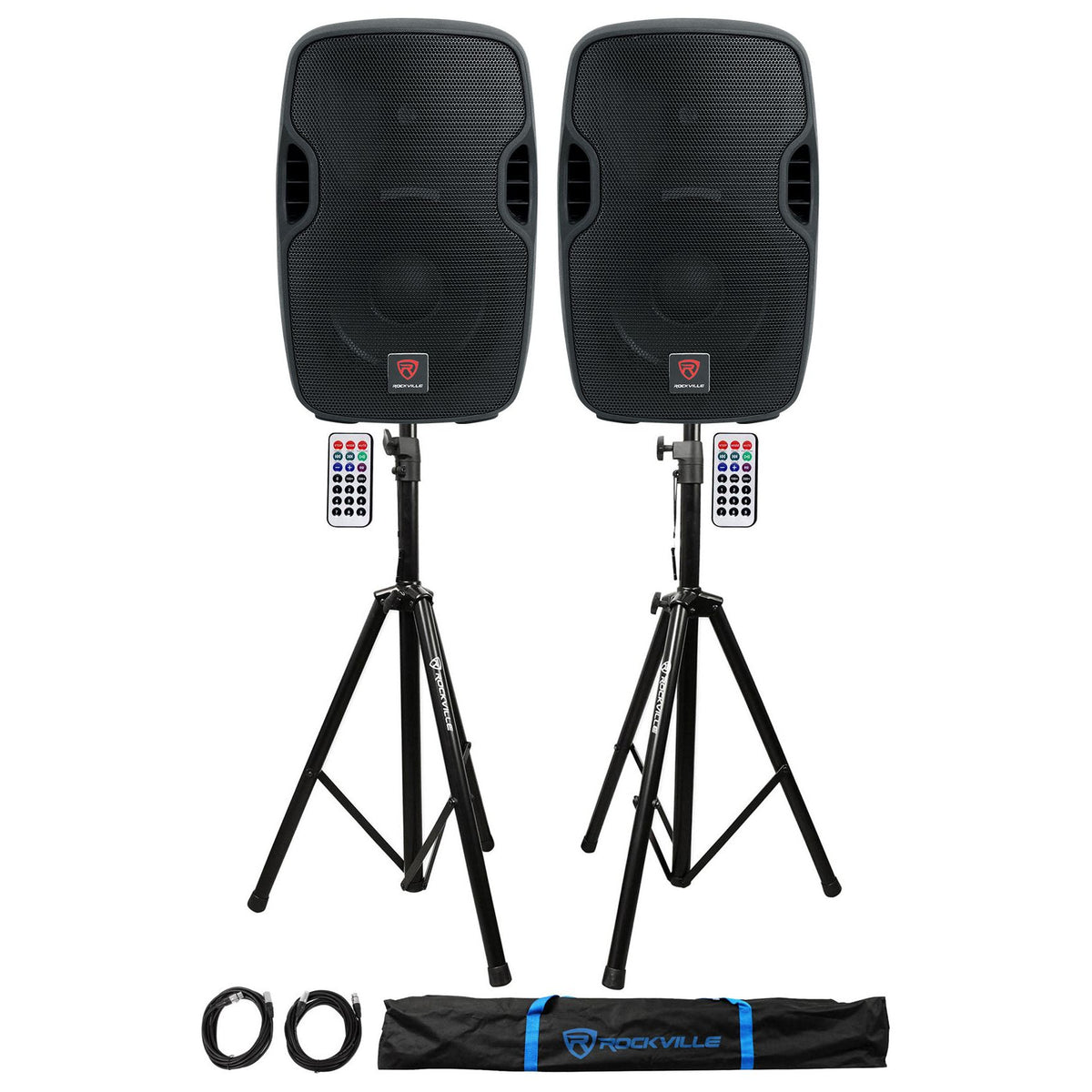 BPA10 10" Speakers 2-Pack + Stands & XLR Cables Bundle