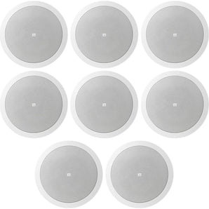 (8) JBL CONTROL 16C/T White 6.5" 30w 70v Commercial Restaurant Ceiling Speakers