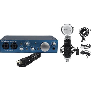 Presonus Audiobox iTwo 2X2 USB Recording Interface+Studio Mic+Shock Mount+Filter