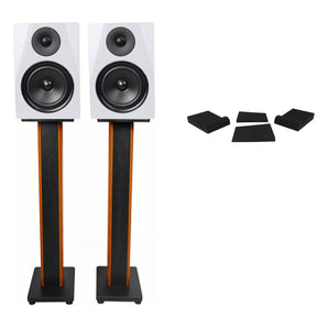 2) Rockville DPM6W Dual 6.5" 420 Watt Active Studio Monitors+36" Stands+Pads