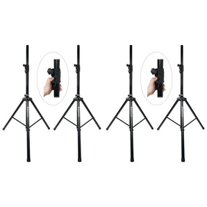 4) Rockville RVSS4A Hydraulic Air Powered Tripod DJ/Pro Speaker Stands Auto-Lift