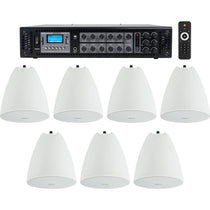 PEN-65T White 7-Pack + RCS180-6 6-Zone 180W Amp Bundle