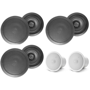 (6) HC655 6.5" 500 Watt Black In-Ceiling Home Theater Speakers+JBL Subwoofers