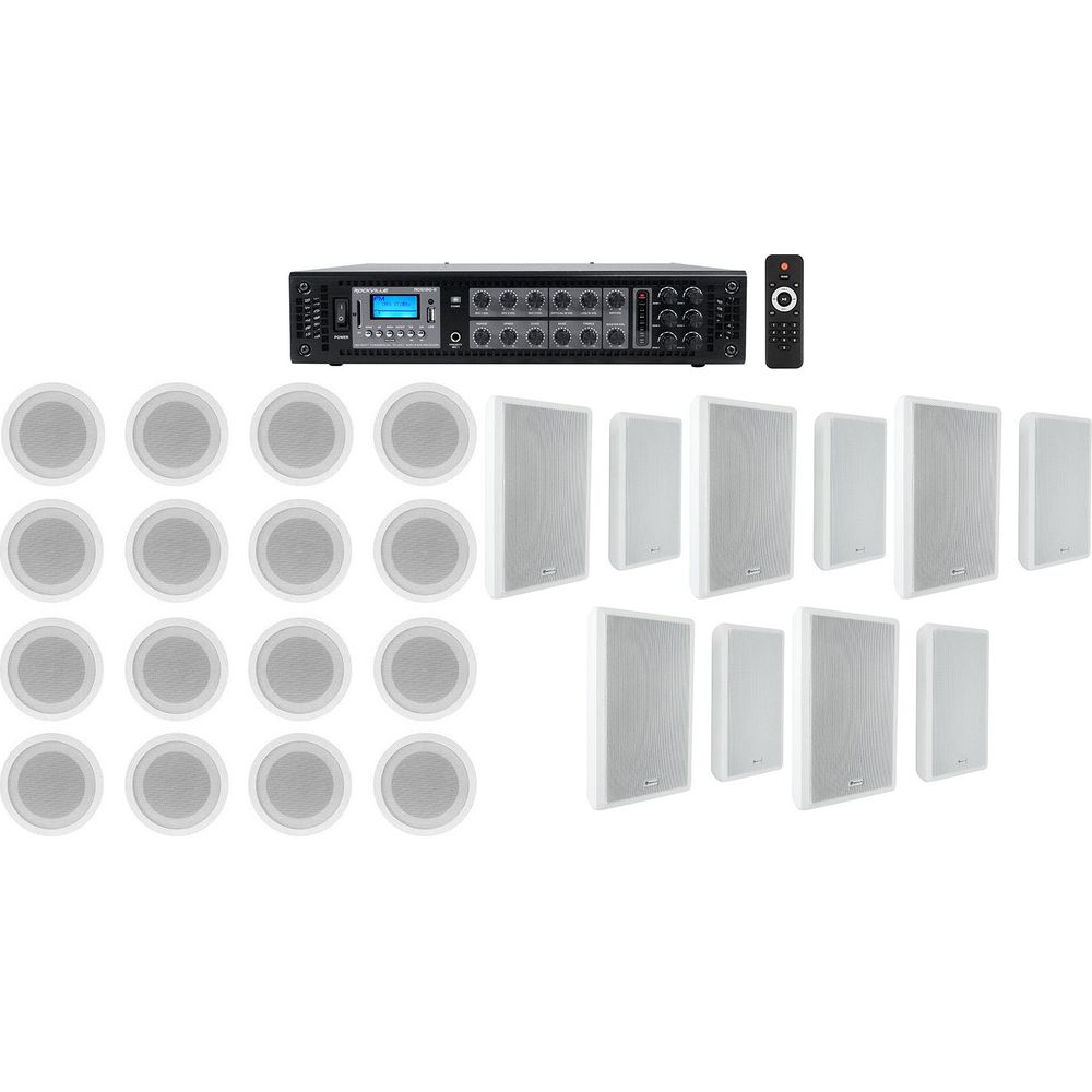 CCL5T White 16-Pack + RCS180-6 Amplifier Bundle