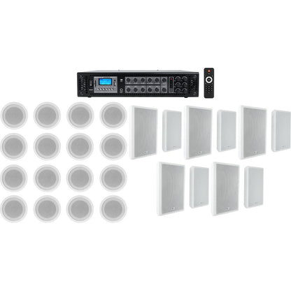 CCL5T White 16-Pack + RCS180-6 Amplifier Bundle