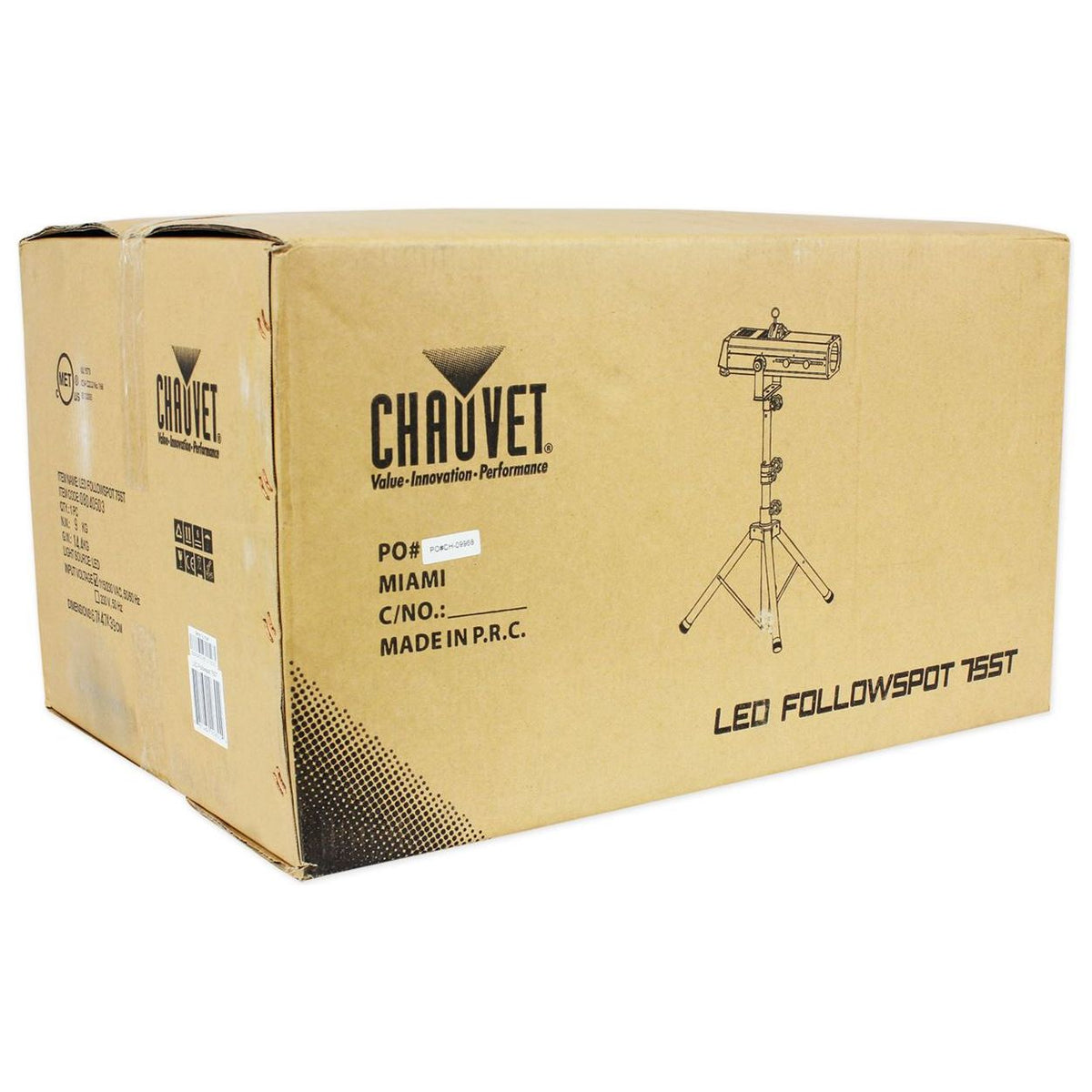 Chauvet DJ LED Followspot 75ST DMX/Manual 7 Color Focused  Light w/ Stand
