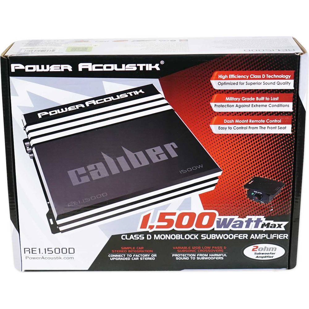 Power Acoustik RE1-1500D 1500 Watt Mono Amplifier Car Audio Amp+Wire Kit