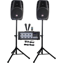 Rockville 12" Church Speakers+Mixer+Stands+Mics+Bluetooth 4 Church Sound Systems
