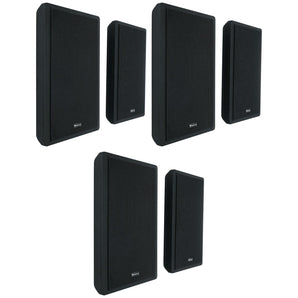 6 Rockville RockSlim Black Home Theater 5.25" 240w Easy Wall Mount Slim Speakers