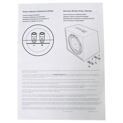 43TC104 Comp 10" Subwoofer in Sub Box Enclosure with Amplifier and Amp Wire Kit