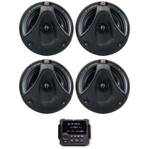 MB Quart GMR-LCD Marine/Boat Receiver w/Bluetooth AM/FM+(4) MTX 6.5" Speakers