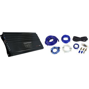 Power Acoustik VA1-10000D 10,000w Mono Class D Car 1-Ohm Car Amplifier+Amp Kit