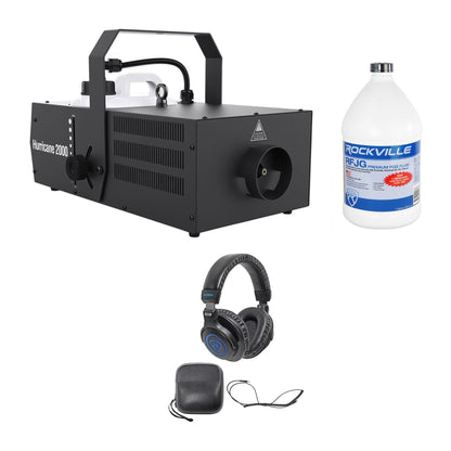 Chauvet DJ Hurricane 2000 DMX Fog Machine Fogger Built-In Timer+Headphones+Fluid