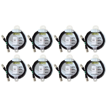(8) DMX3P10FT 10 Ft 3-Pin DMX Cables