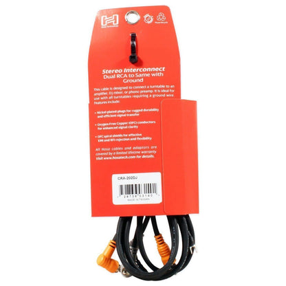 2 CRA-202DJ Dual RCA to RCA With Ground 6 Foot Cables