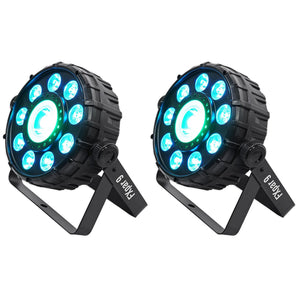 (2) Chauvet DJ FX Par 9 DMX Multi-Effect LED, SMD RGB+UV Strobe Par Lights