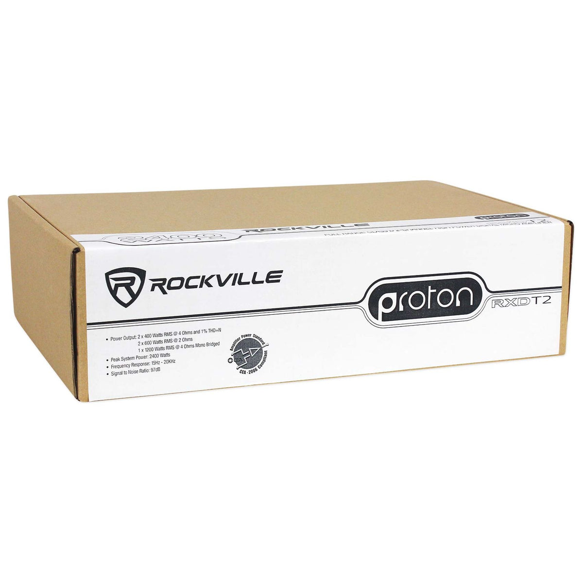 Rockville RXD-T2 2400w 2-Channel Amplifier+Amp Kit For Can-Am Maverick ATV/UTV