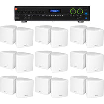 VMA2120 2-Channel Amplifier + (18) Cube 70V White Speakers