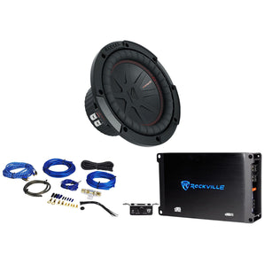 Kicker 48CWR84 COMPR8 600w 8" DVC Car Audio Subwoofer Sub+Mono Amplifier+Amp Kit