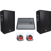 RSG15 15" Speakers 2-Pack + RPM1470 Powered Mixer Bundle