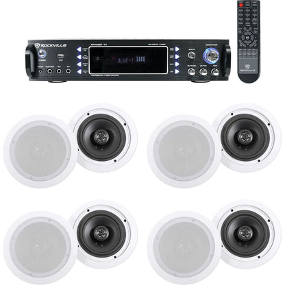 RPA60BT 8-Pack + HC655-16 White Ceiling Speakers Bundle 4 COMM
