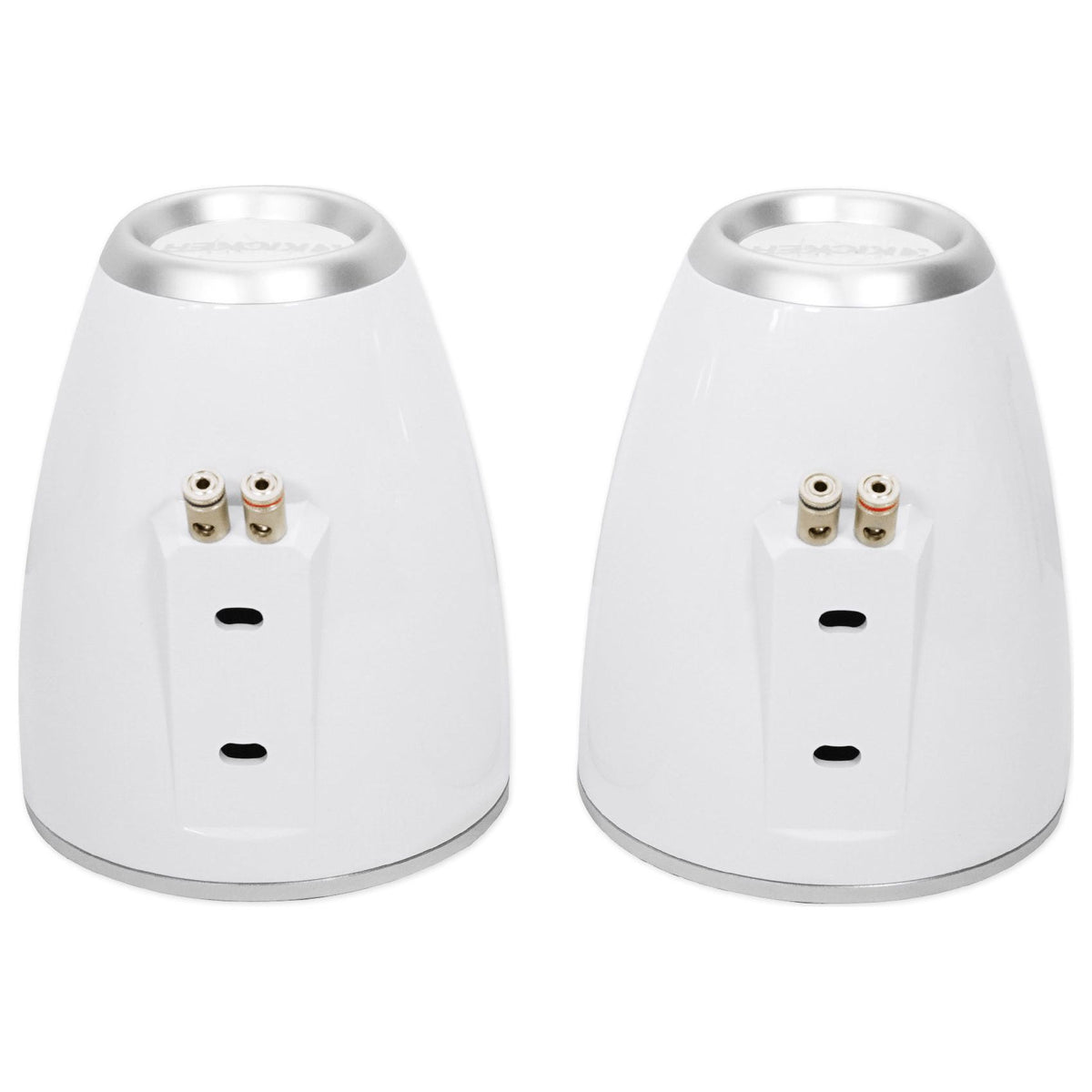 KM8 8" 600W Wakeboard Tower Speakers, White Enclosures & Amplifier