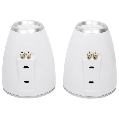 KM8 8" 600W Wakeboard Tower Speakers, White Enclosures & Amplifier