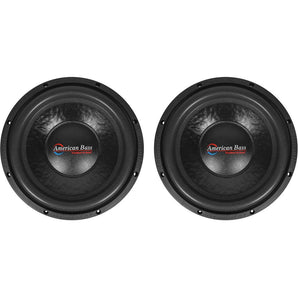 2) American Bass XO 1244 12" 600 Watt Car Audio Subwoofers DVC 4-ohm Subs XO1244