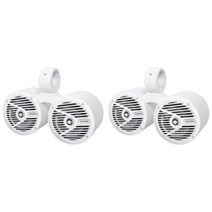 Pair Alpine SPS-M601W 6.5" 220w White Marine Boat Dual Wakeboard Tower Speakers