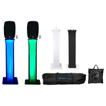 (2) BPA15 15" Powered Active 800W DJ Speakers w Bluetooth+Totem Stands